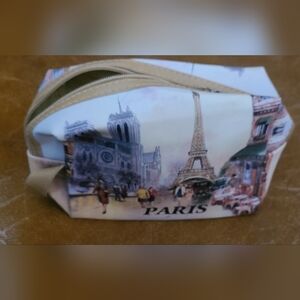 Paris France Cosmentic Makeup Zipper Bag Travel
